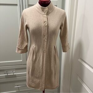 FTC 100% CASHMERE Light Beige Cashmere Button Up Sweater Size XL